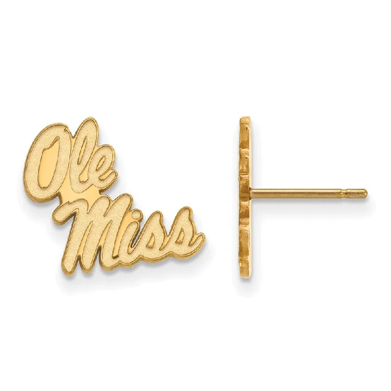 Women's star earrings-10k Yellow Gold University of Mississippi Small Post Earrings