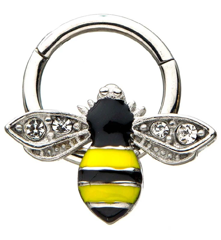 Women's beaded rings-Bumblebee Hinged Segment Ring