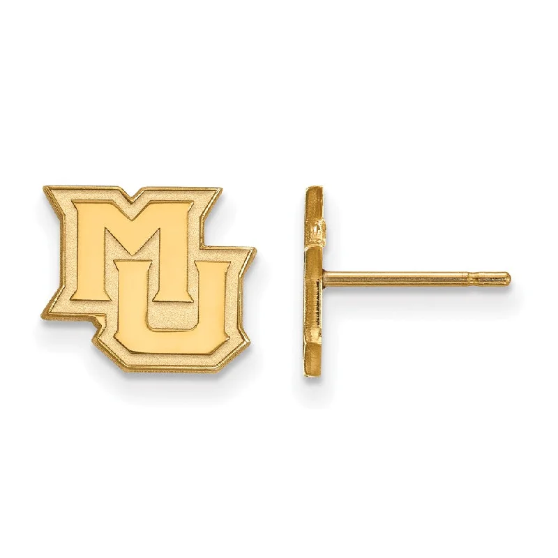 Women's waterproof earrings-14k Yellow Gold Marquette University XS (Tiny) Post Earrings