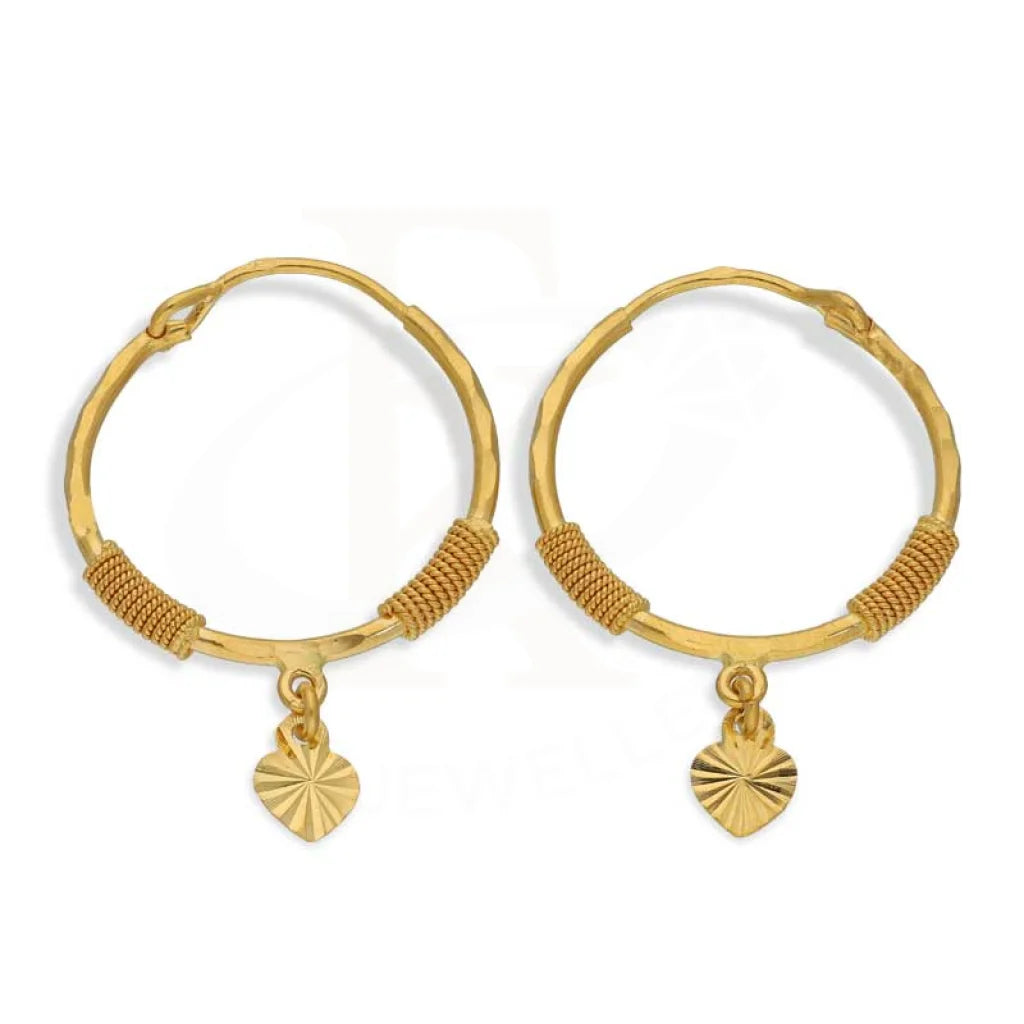 Women's sterling silver earrings-Gold Hoop Earrings 22KT - FKJERN22K2695