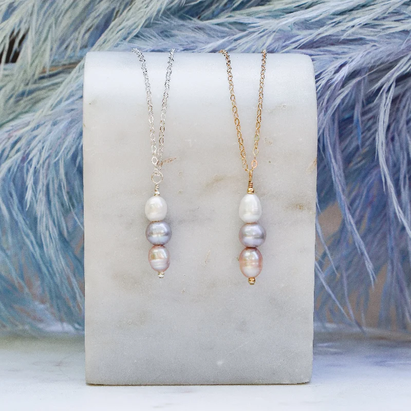 Women's couple necklaces-Pink Sands Pearl Necklace