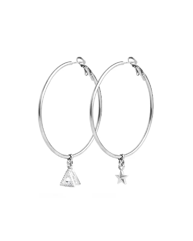 Women's sapphire earrings-Starlight Silver Earrings