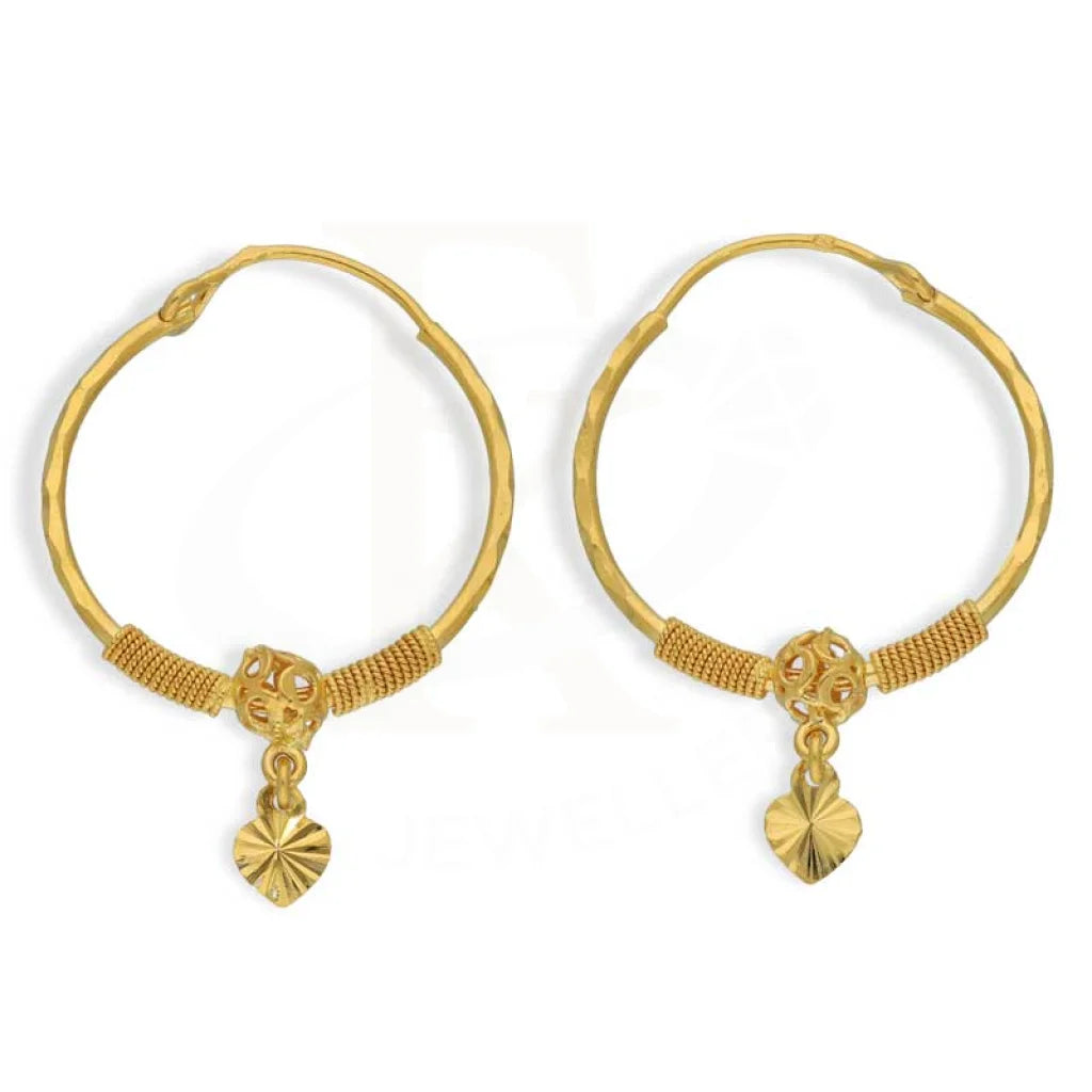 Women's personalized earrings-Gold Hoop Earrings 22KT - FKJERN22K2697