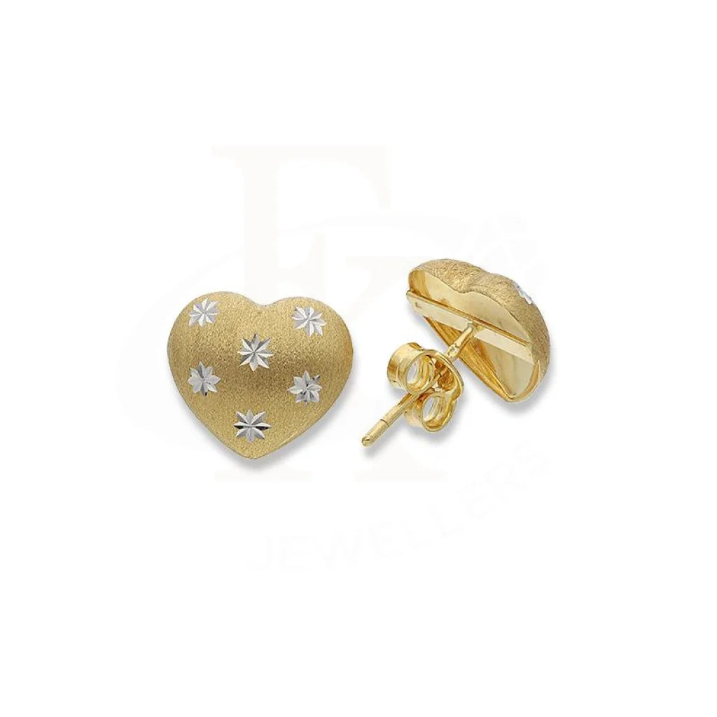 Women's silver earrings-Gold Heart Earrings 18KT - FKJERN18K2319