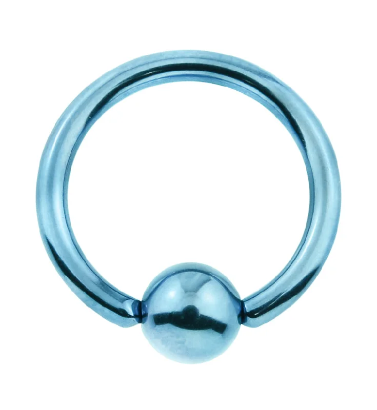 Women's statement rings-Light Blue Titanium Captive Ring