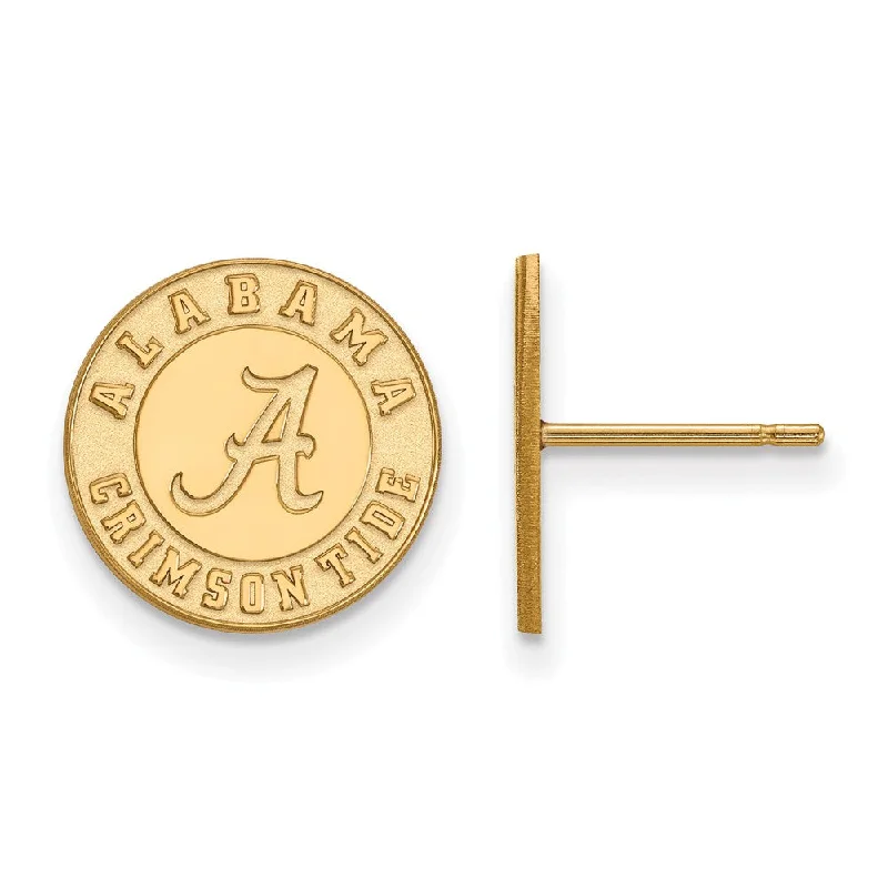 Women's wedding earrings-14k Gold Plated Silver University of Alabama Small Post Earrings