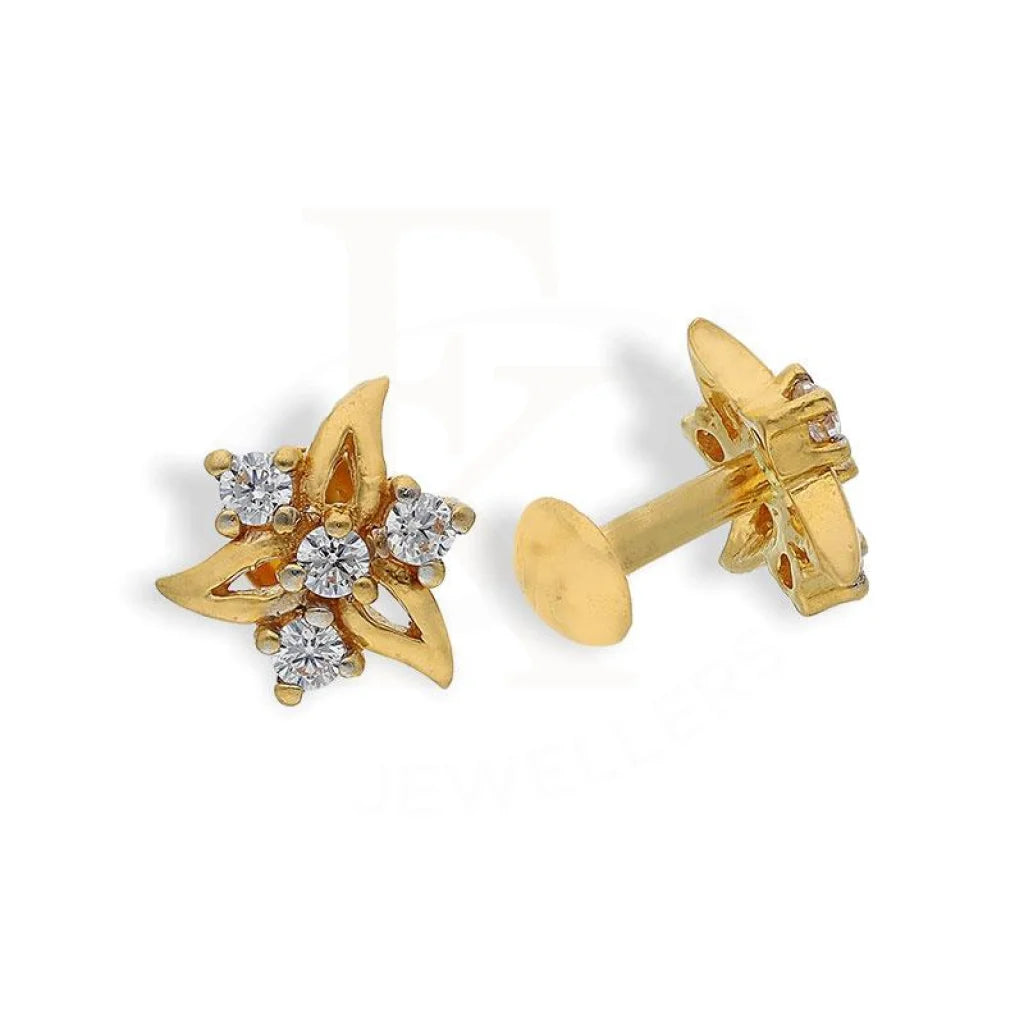 Women's symbolic earrings-Gold Stud Earrings 22KT - FKJERN1660