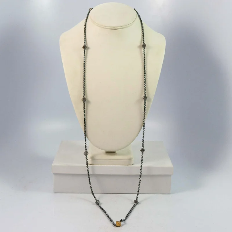 High-end women's necklaces-Gold and Silver Pyramid Necklace