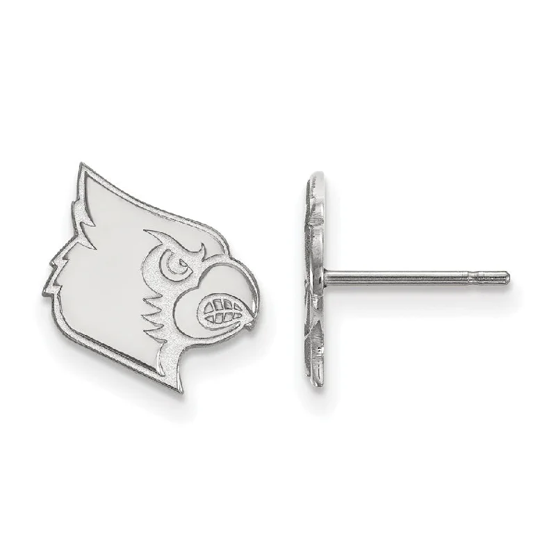 Women's party earrings-10k White Gold University of Louisville Small Post Earrings