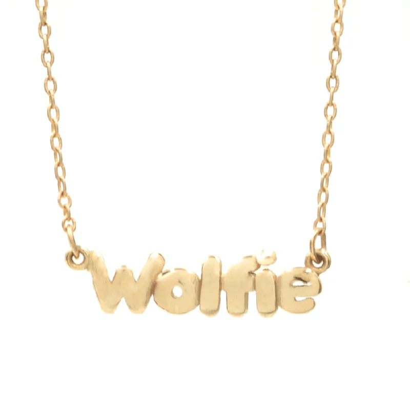 Women's geometric necklaces-Custom Bubble Nameplate Necklace