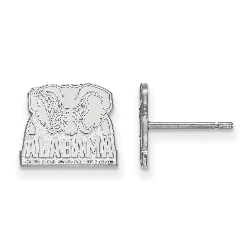 Women's leather earrings-14k White Gold University of Alabama XS (Tiny) Logo Post Earrings