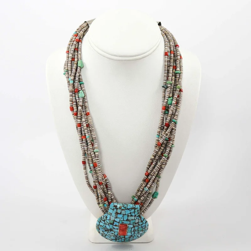 Women's symbolic necklaces-Multi-Stone Bead Necklace