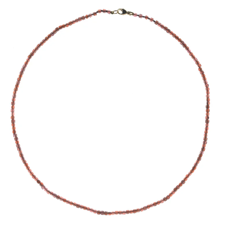 Women's family necklaces-Moody Micro Necklace - Red Garnet