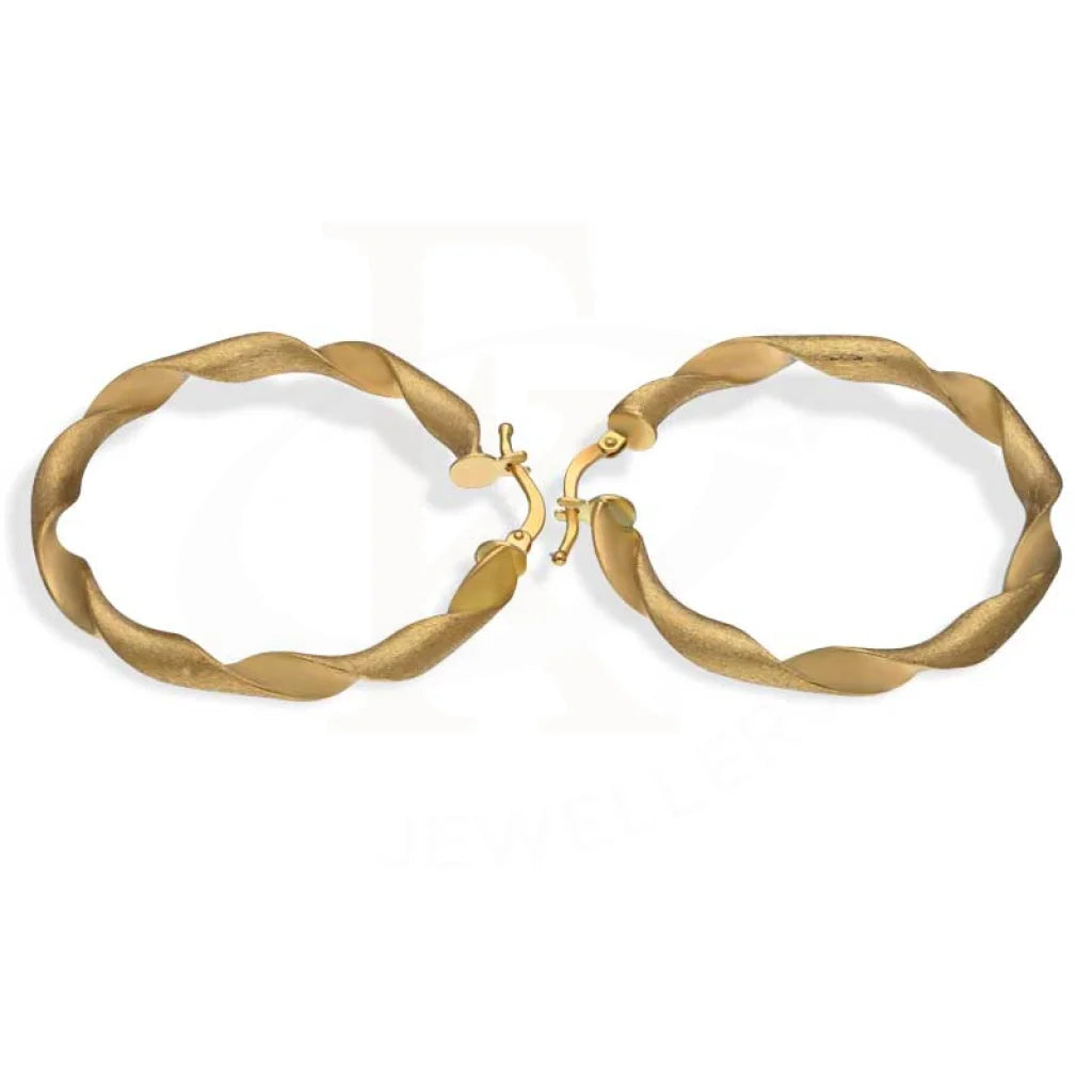 Women's clip-on earrings-Gold Clip On Hoop Earrings 18KT - FKJERN18K2935