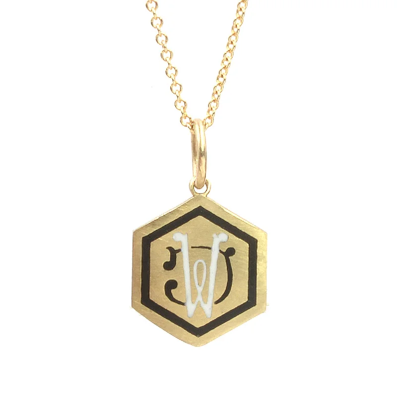 Women's photo necklaces-Custom Enamel Intertwined Initials Necklace