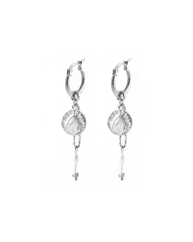 Women's drop earrings-Renaud Silver Earrings