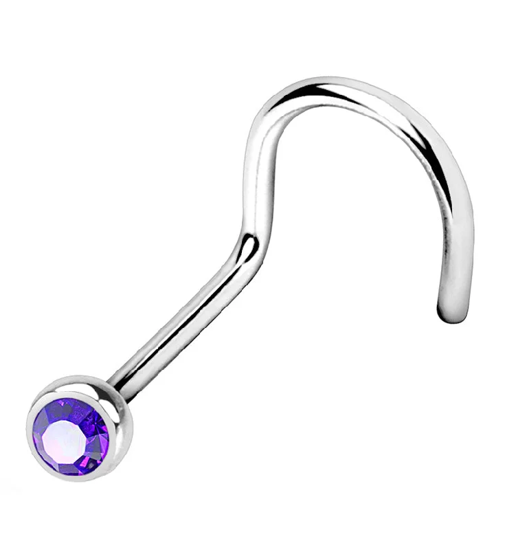 Women's zodiac rings-Tanzanite Gem Nose Screw Ring