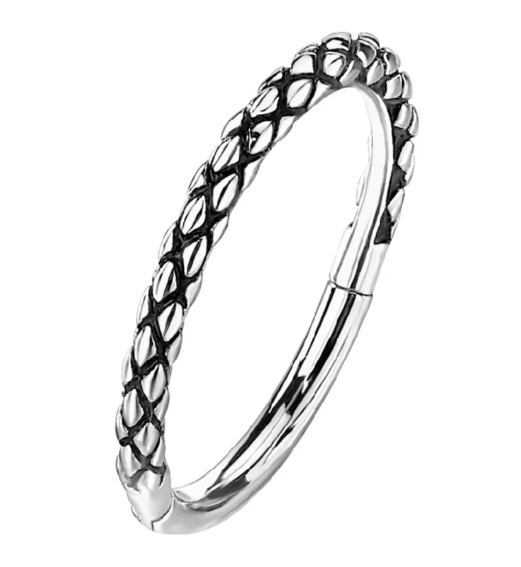 Women's vintage-inspired rings-Scales Hinged Segment Ring