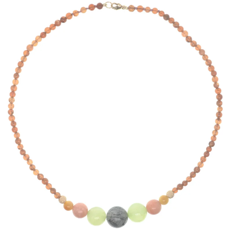 Women's ethical necklaces-Bubbles Necklace - Hessonite