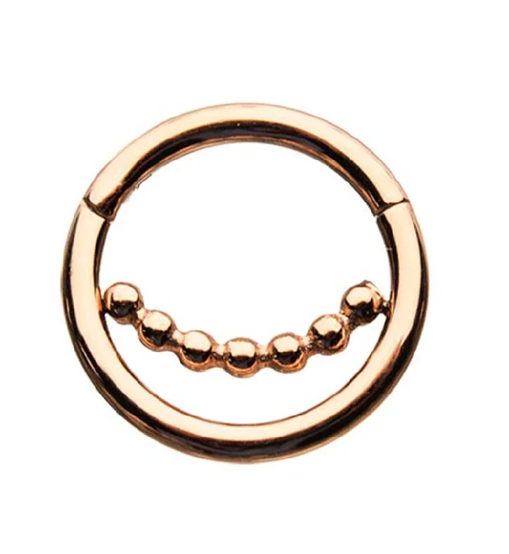 Women's charm rings-Rose Gold PVD Faint Hinged Segment Ring