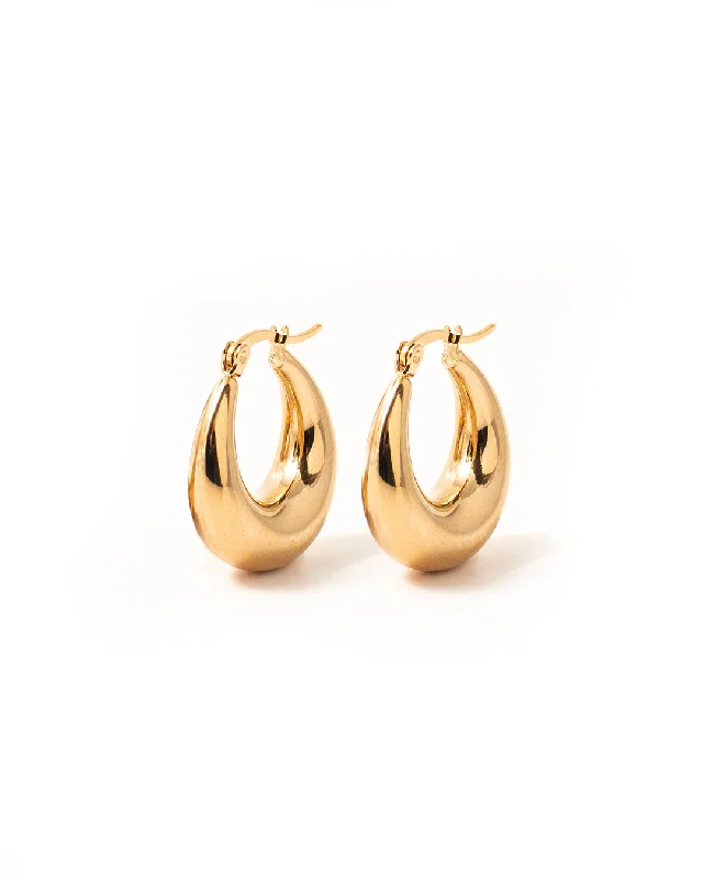 Women's sterling silver earrings-Oculus Gold Earrings