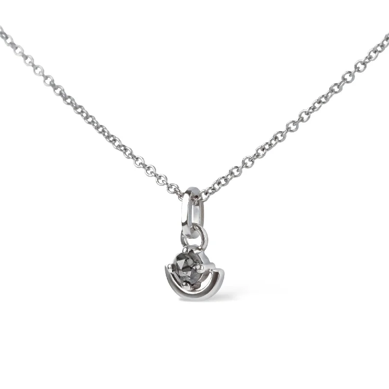 Women's personalized necklaces-Cradled Diamond Necklace, 14k White Gold