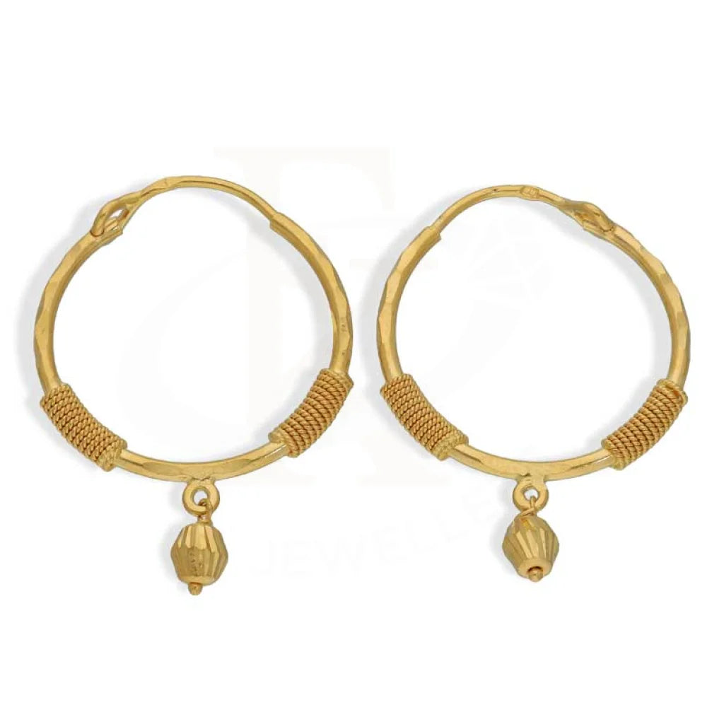 Women's statement earrings-Gold Hoop Earrings 22KT - FKJERN22K2696