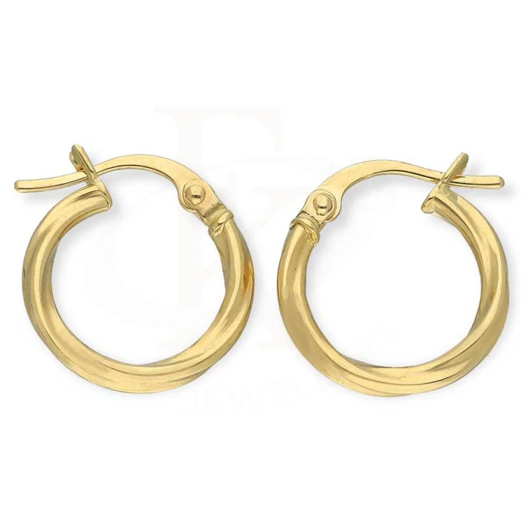 Women's silver earrings-Gold Clip On Hoop Earrings 18KT - FKJERN18K3174