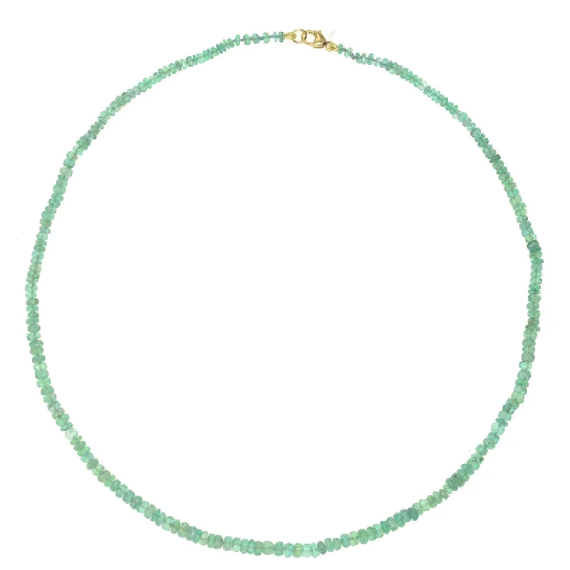 Women's name necklaces-Beaded Mini Emerald Necklace