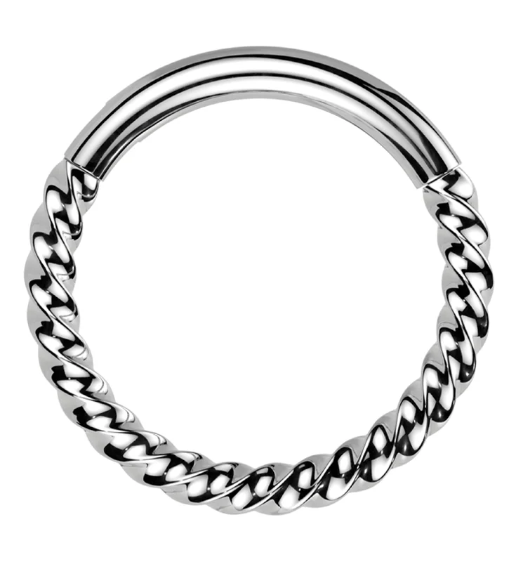 Women's party rings-Twisted Titanium Segment Ring