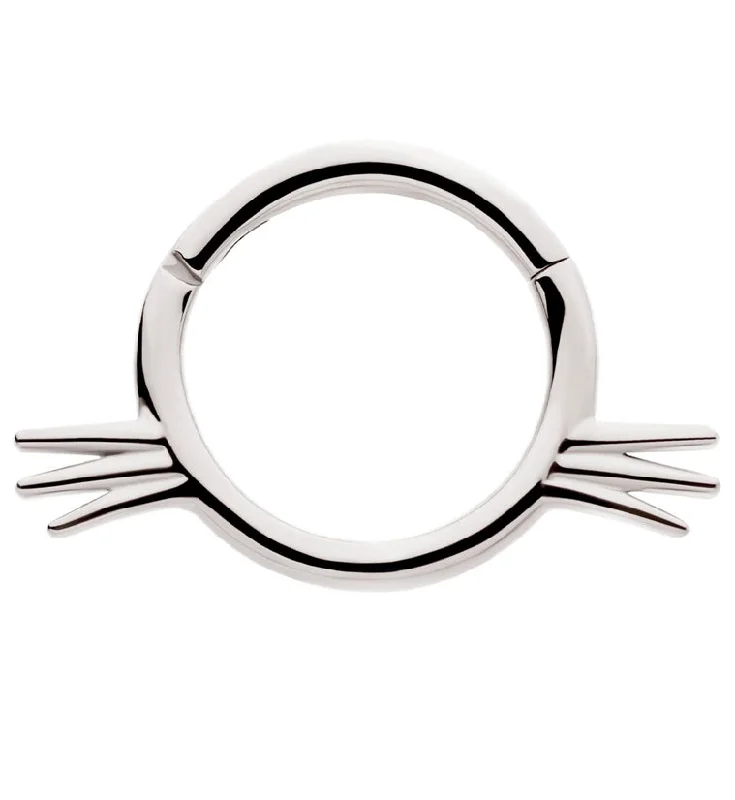 Women's formal rings-Whiskers Stainless Steel Hinged Segment Ring