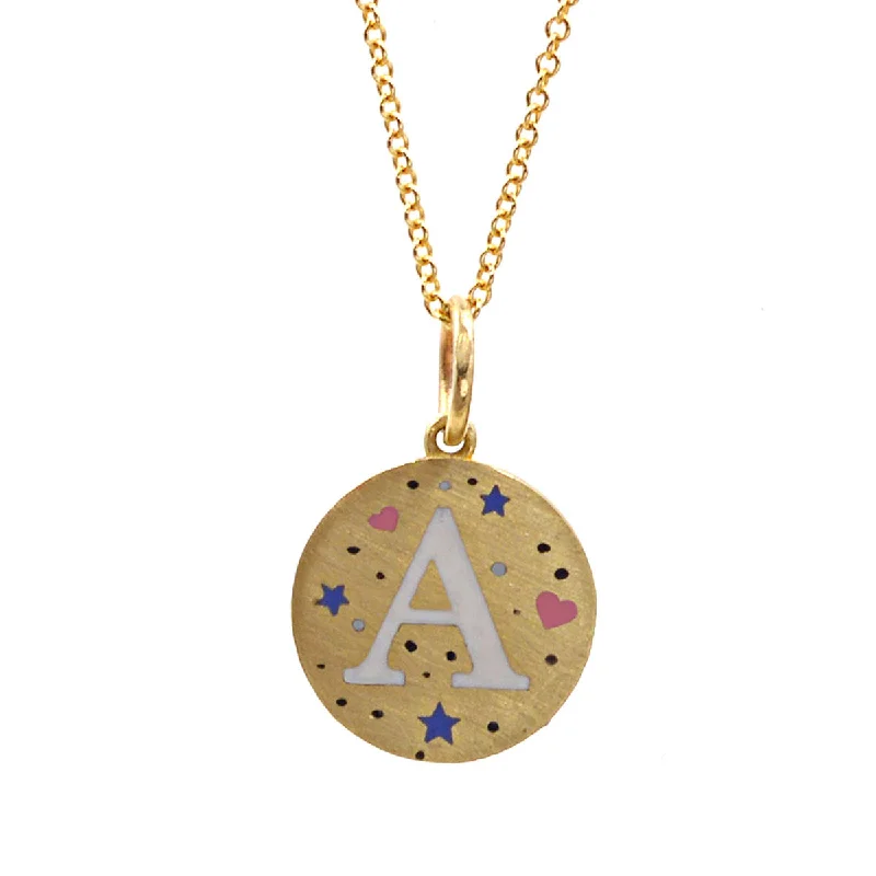 Women's DNA necklaces-Custom Enamel Speckled Initials Necklace