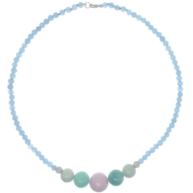 Women's long necklaces-Bubbles of Delight Necklace - Juicy Aqumarine