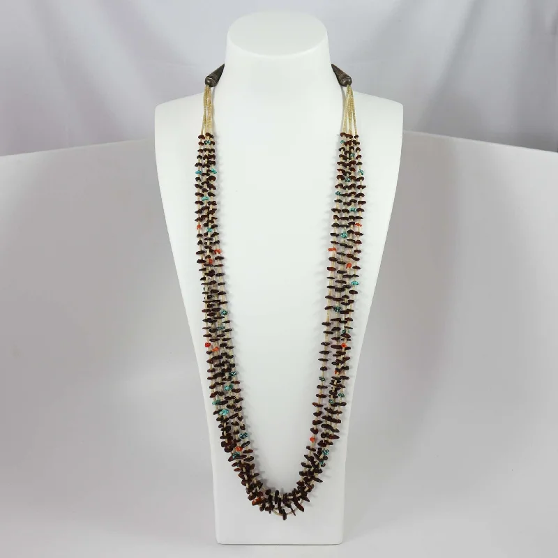 Women's bohemian necklaces-1970s Heishi Necklace