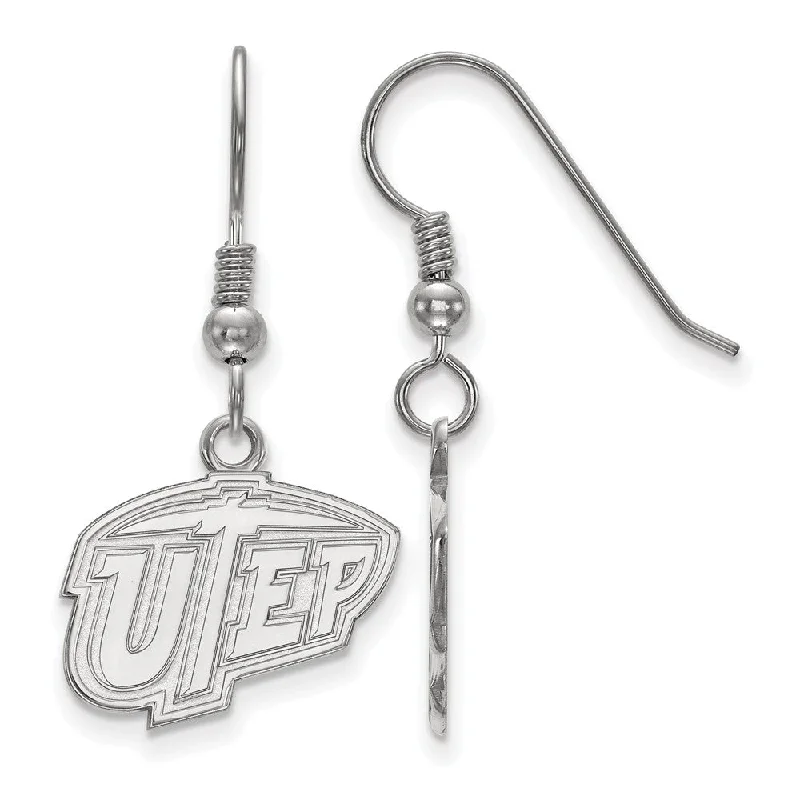 High-end women's earrings-Sterling Silver University of Texas El Paso Dangle Earring