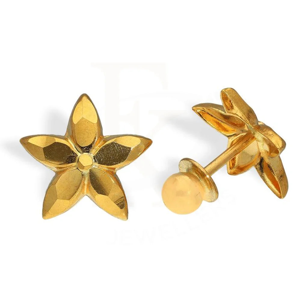 Affordable women's earrings-Gold Star Stud Earrings 22KT - FKJERN22K2591