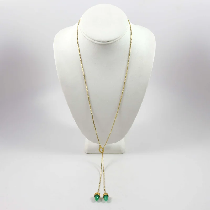 Women's vintage-inspired necklaces-Chrysoprase Lariat Necklace