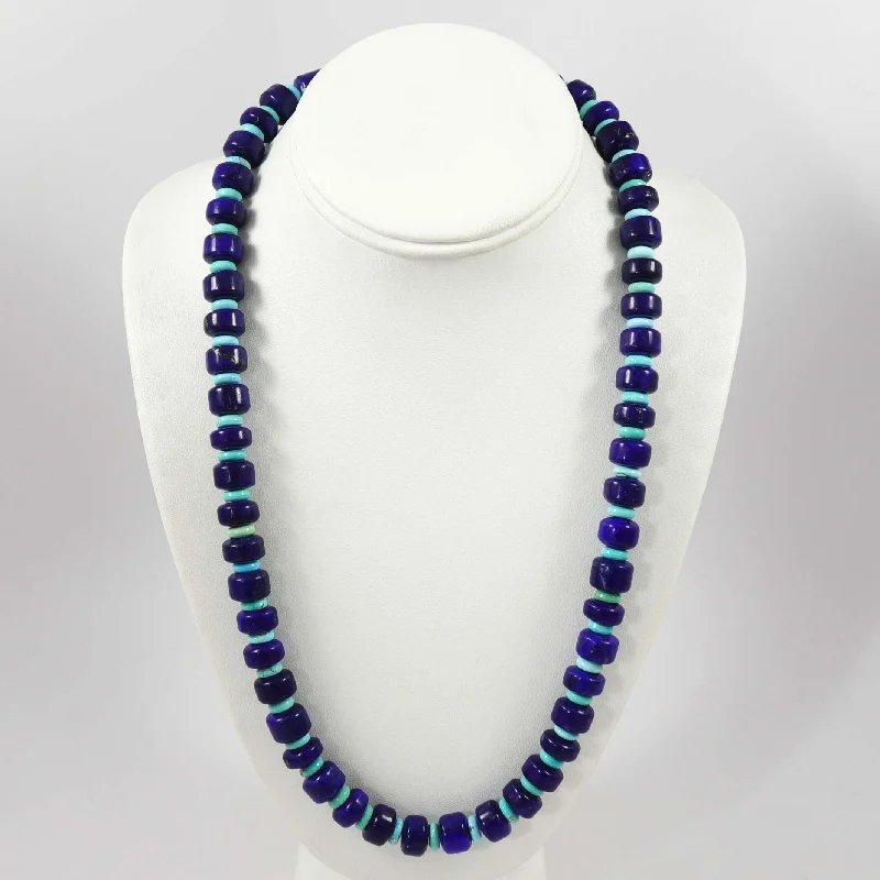 Women's photo necklaces-Lapis and Turquoise Necklace