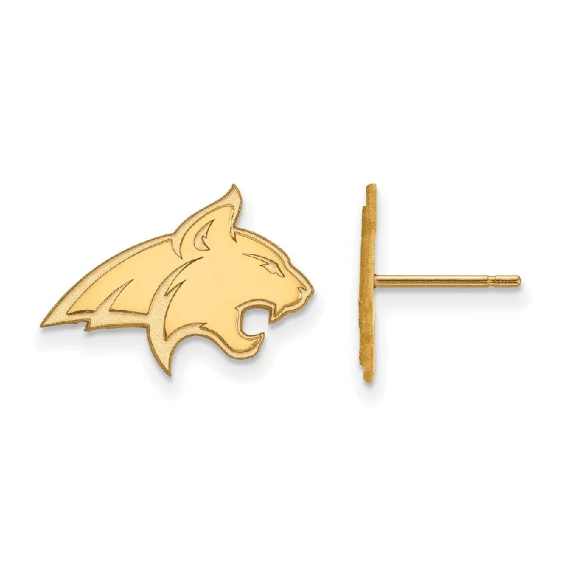 Designer women's earrings-10k Yellow Gold Montana State University Small Post Earrings