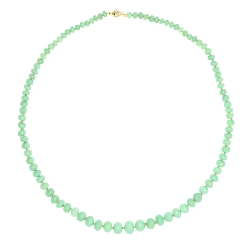 Women's pendant necklaces-Beaded Chrysoprase Necklace - Large, Bright Green