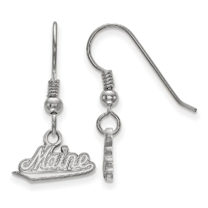 Women's mother-daughter earrings-Sterling Silver University of Maine Small Dangle Earrings