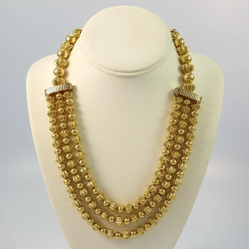 Affordable women's necklaces-18k Gold Navajo Pearl Necklace