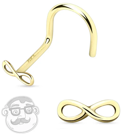 Women's travel rings-20G 14kt Gold Infinity Nose Screw Ring