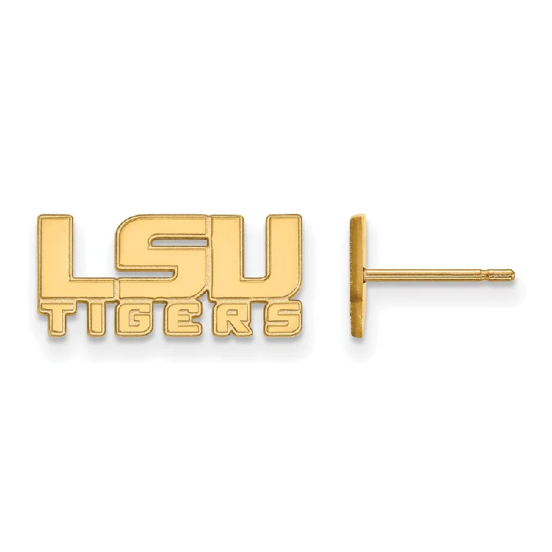 Women's party earrings-14k Gold Plated Silver Louisiana State Univ. Post Earrings