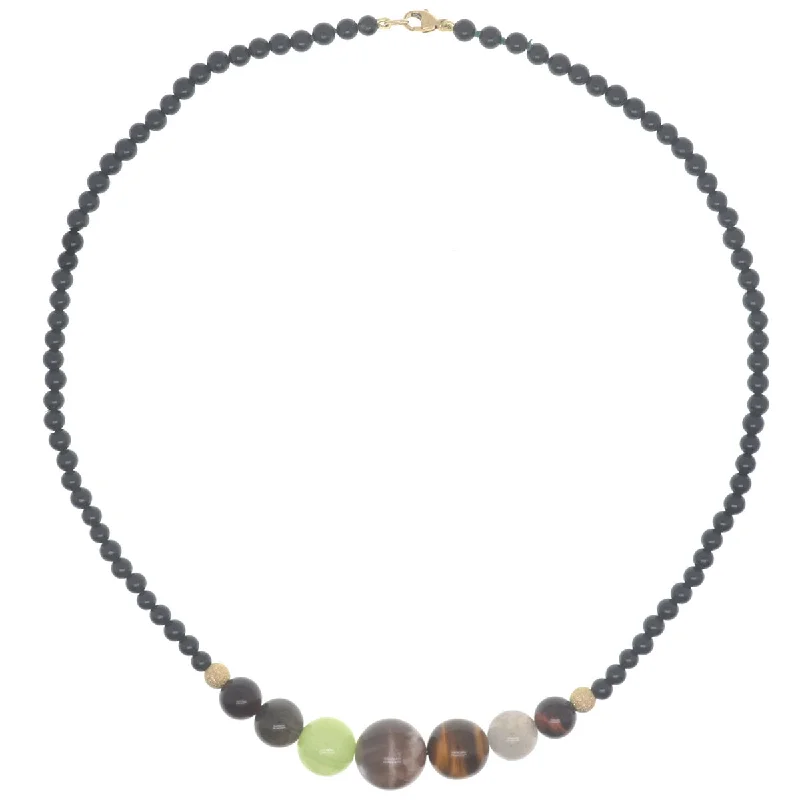 Affordable women's necklaces-Bubbles Necklace - Onyx