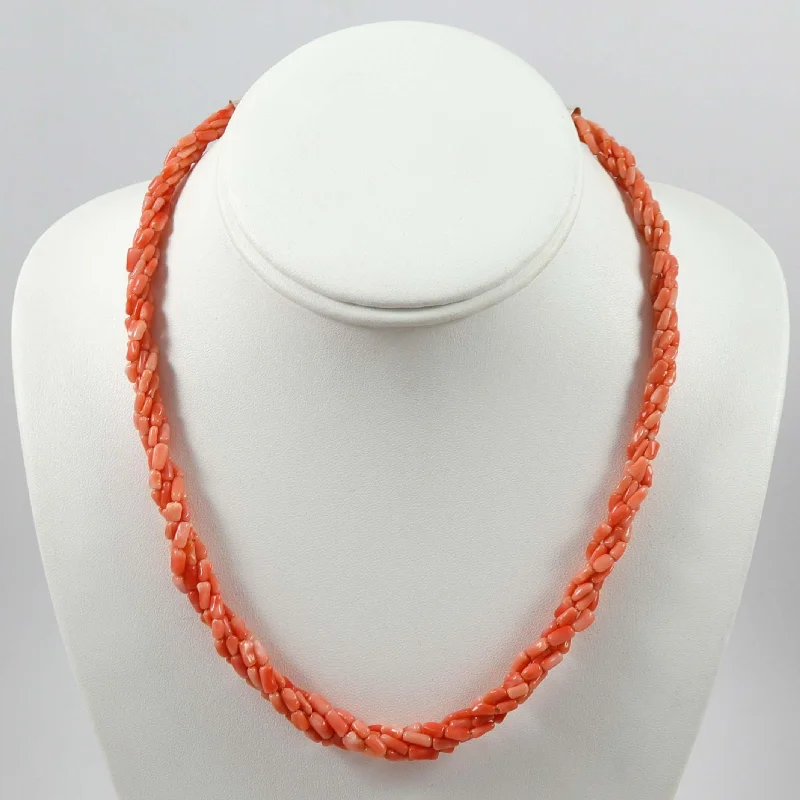 Women's everyday necklaces-Pink Coral Necklace