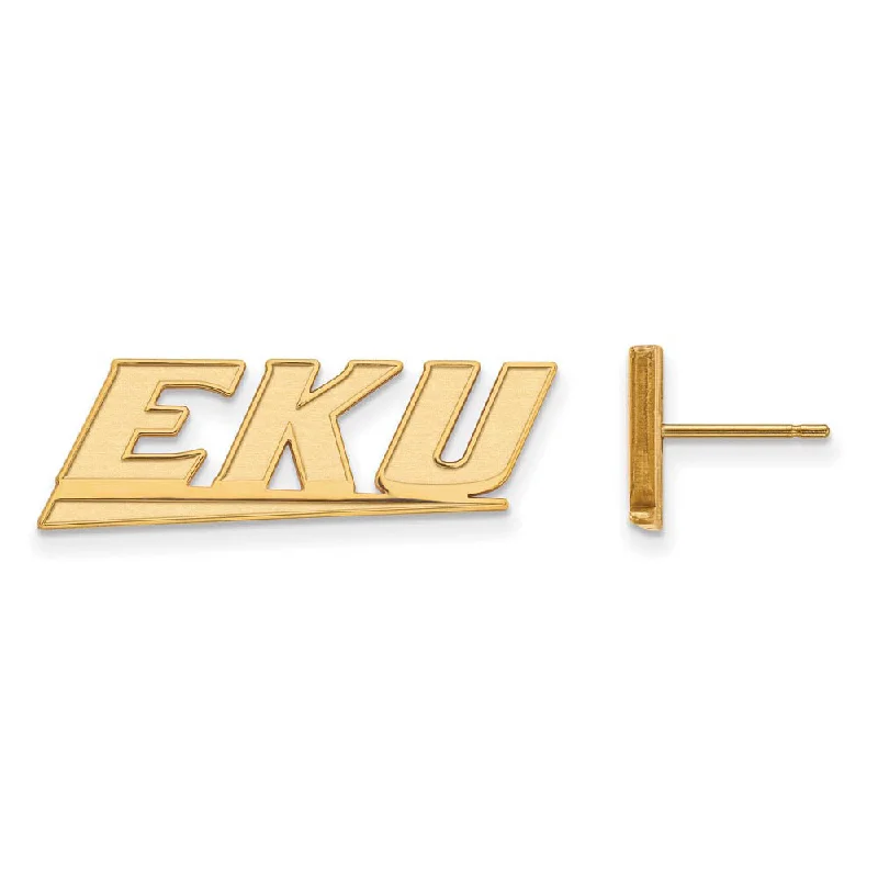 Women's gold-plated earrings-10k Yellow Gold Eastern Kentucky University Small Post Earrings