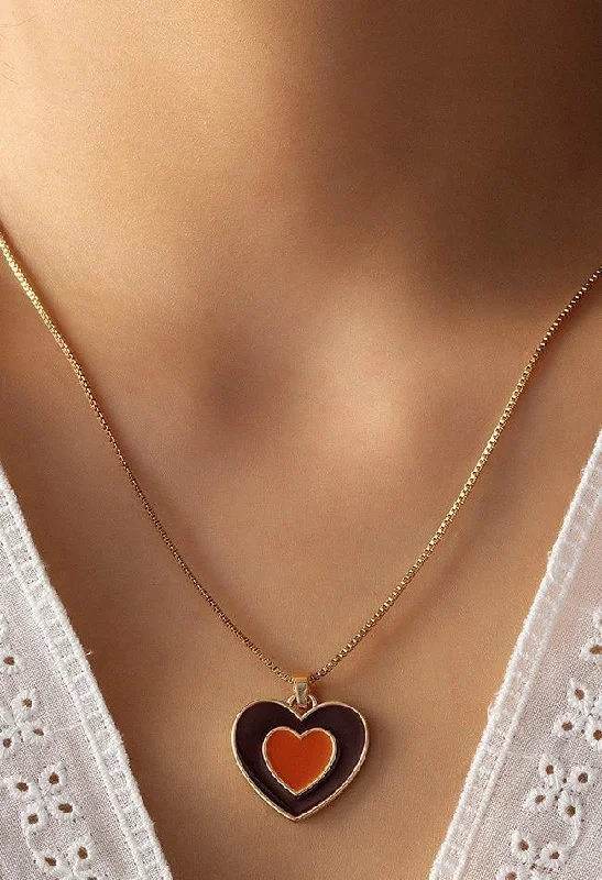 Women's wedding necklaces-Gradient Heart-shaped Pendant Necklace