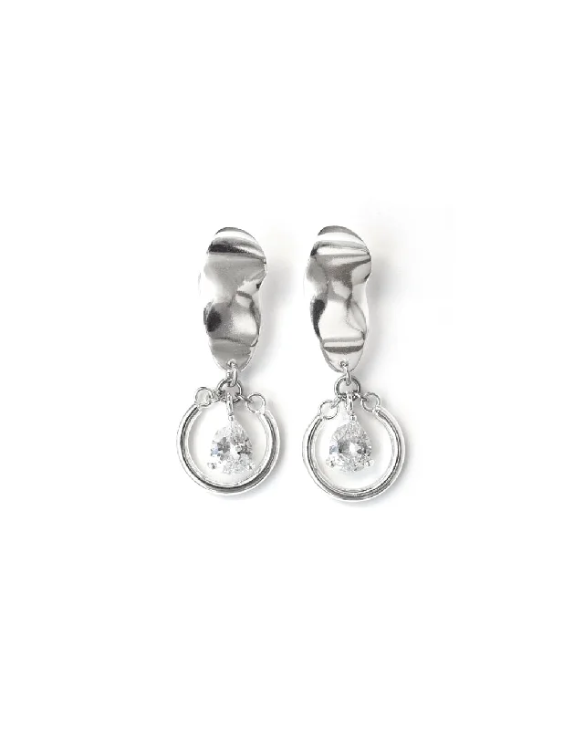 Women's gold-plated earrings-Calypso Silver Earrings