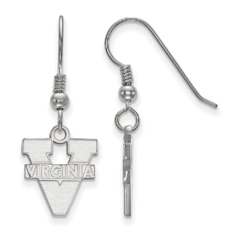 Women's casual earrings-Sterling Silver University of Virginia Small Dangle Earrings